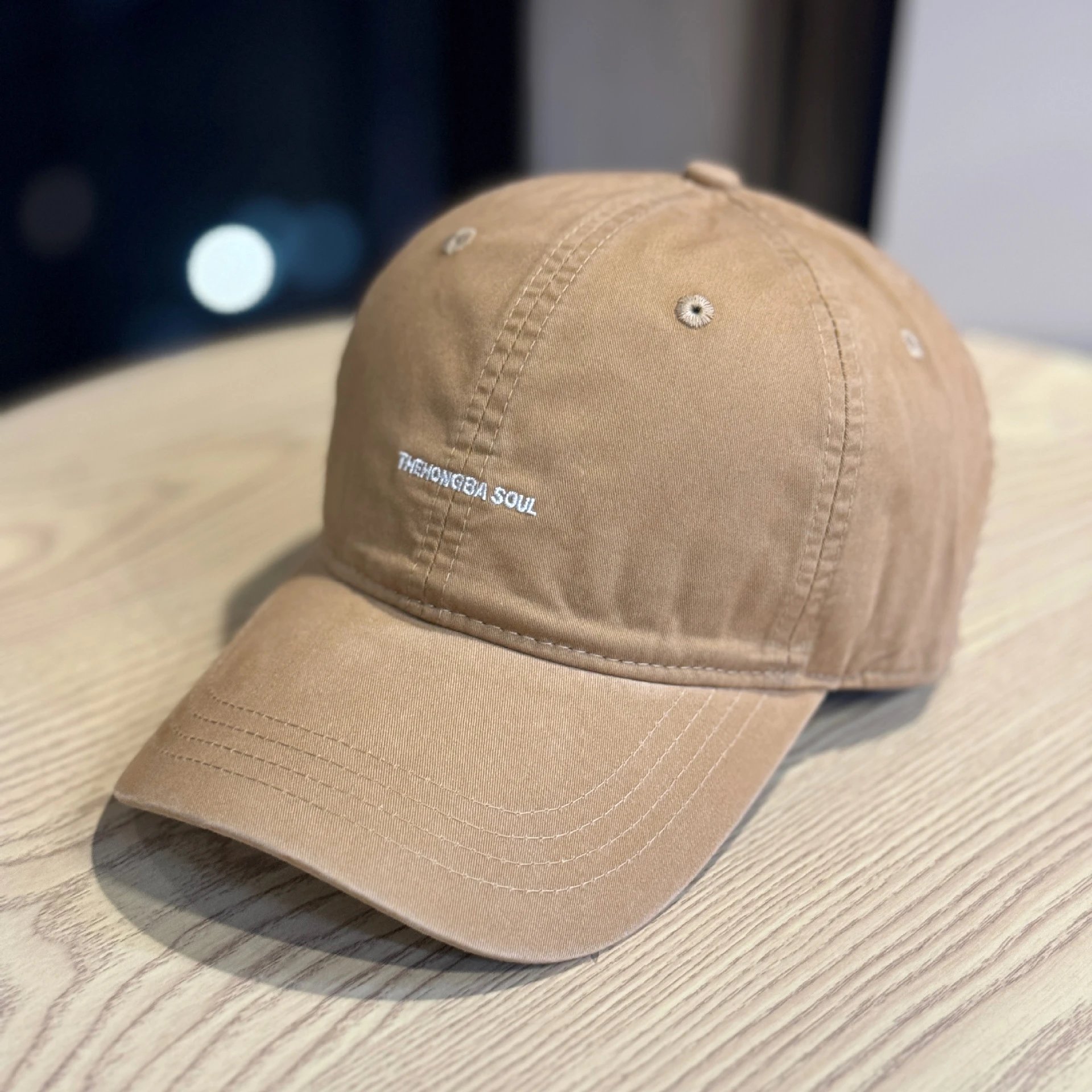 The Hongba Soul Embroidered Washed Black Baseball Cap - 10