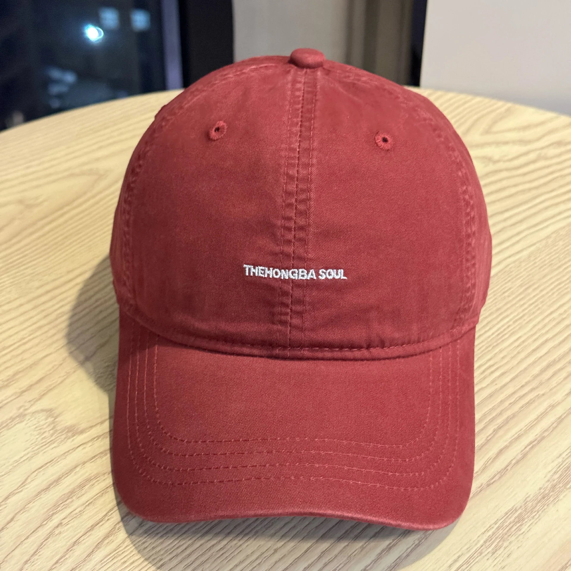 The Hongba Soul Embroidered Washed Black Baseball Cap - 8