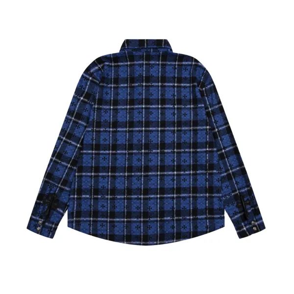 Chrome Hearts Cross Embroidered Plaid Shirt Red - 35