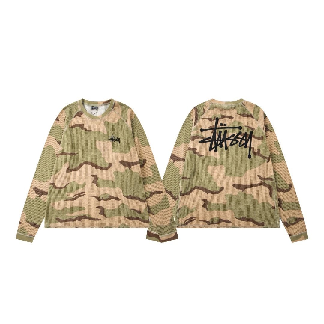 Raglan-Sleeve Waffled Crewneck Sweatshirt