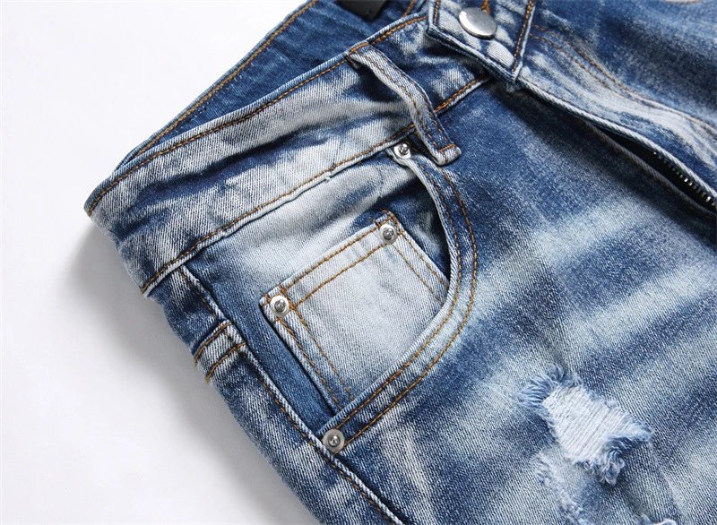 Amiri Distressed Logo Print White Jeans - 16