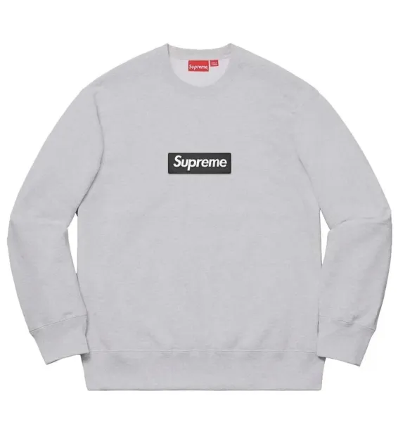 Supreme Embroidered Logo Crewneck Sweatshirt Navy - 6