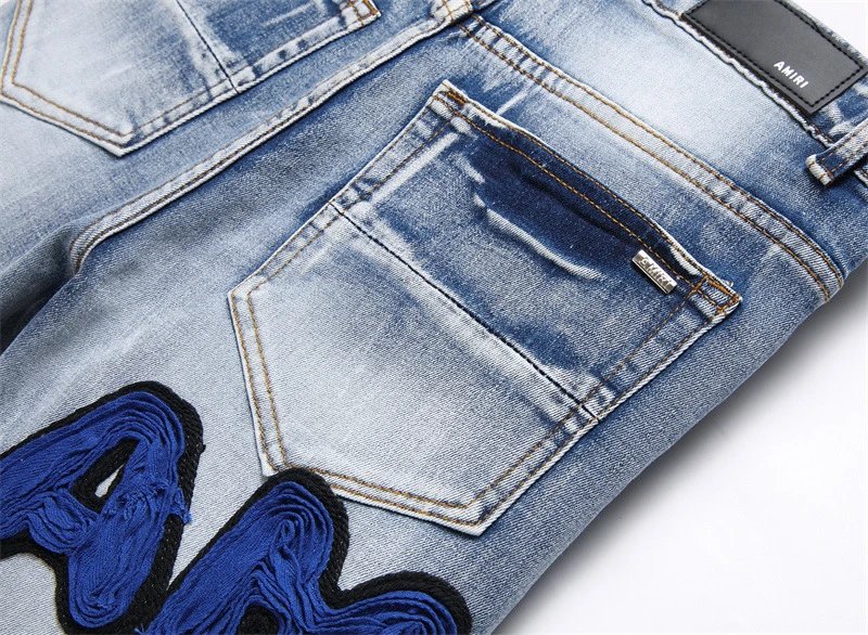 Amiri Distressed Logo Print White Jeans - 13