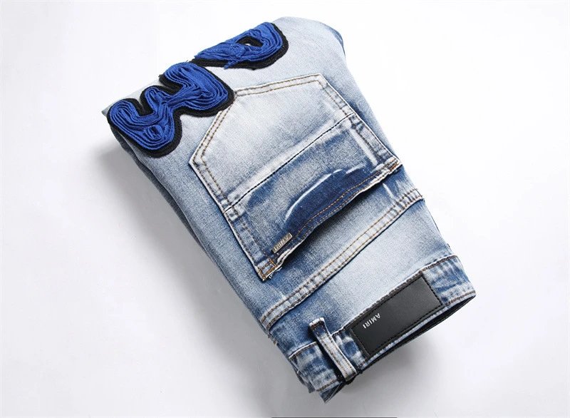Amiri Distressed Logo Print White Jeans - 21