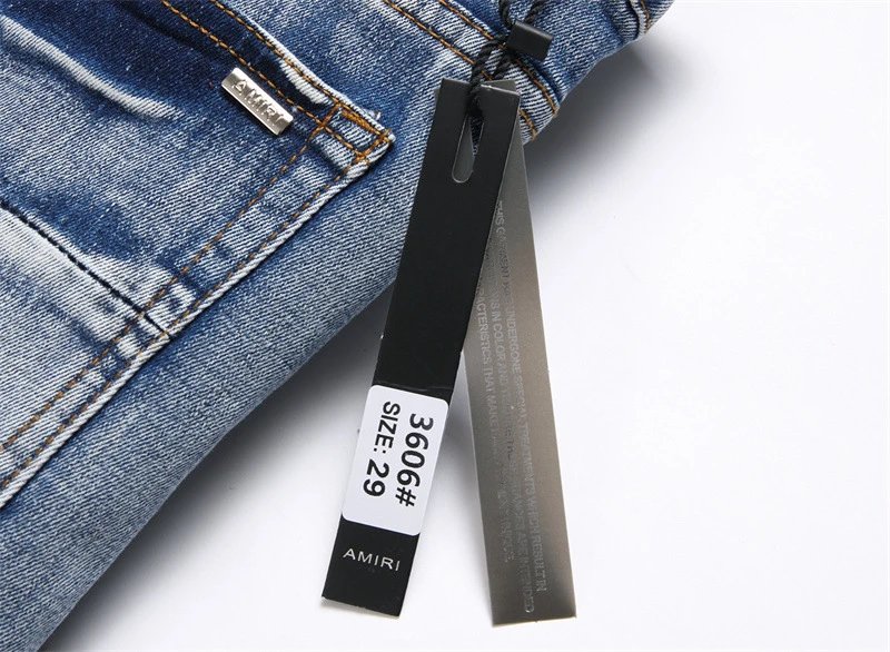 Amiri Distressed Logo Print White Jeans - 14