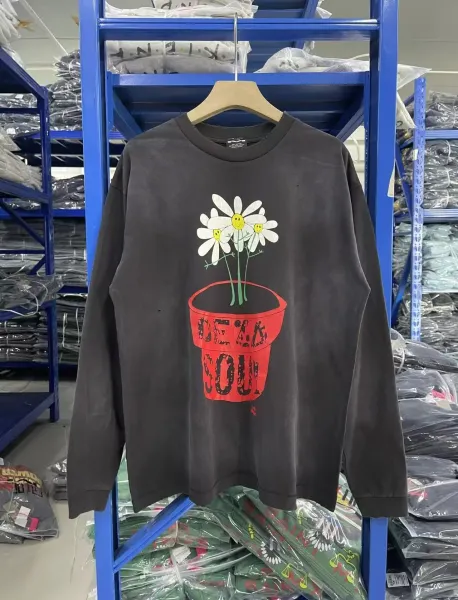 Demna Gvasalia x Balenciaga Daisy Pot Long-Sleeve Tee Black - 5