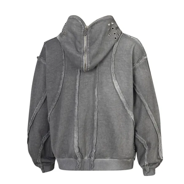 Maison Margiela Grey Deconstructed Hooded Jacket - 9