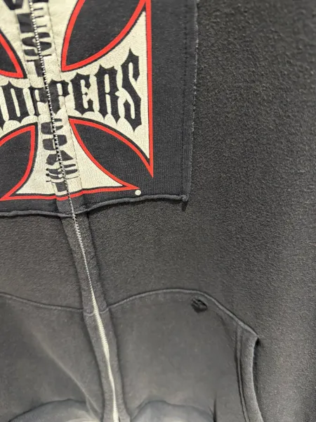 West Coast Choppers Iron Cross Black Zip-Up Hoodie - 7