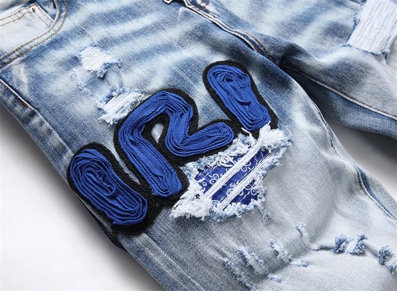 Amiri Distressed Logo Print White Jeans - 10