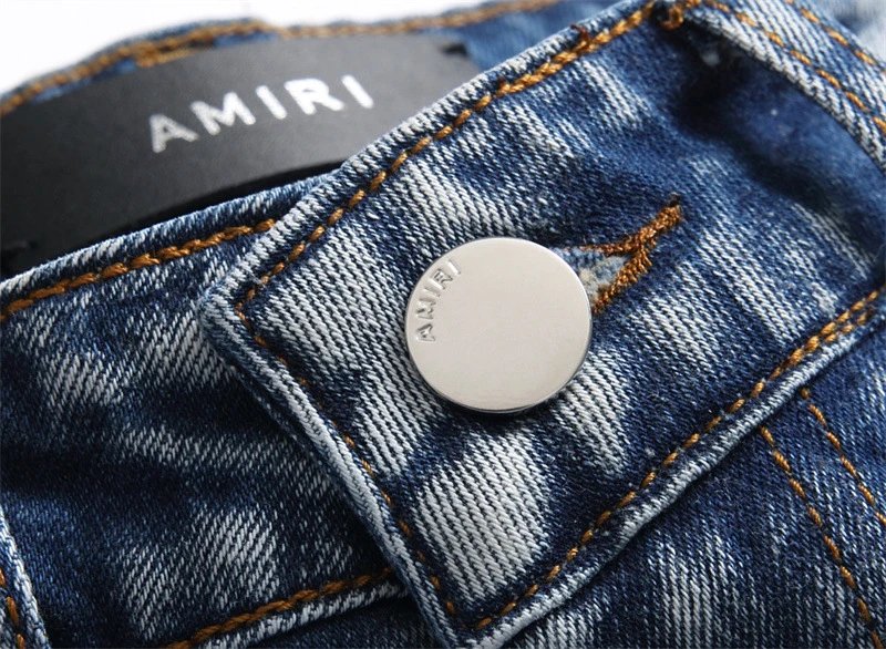 Amiri Distressed Logo Print White Jeans - 17
