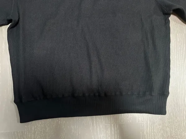 Yohji Yamamoto x CDG Play Black Waffle-Knit Polo Shirt - 8