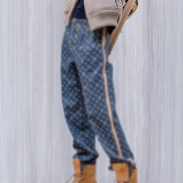Louis Vuitton Monogram Dot Print Track Pants Navy - 5