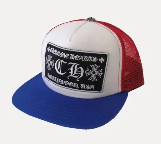 Chrome Hearts Classic Trucker Cap Red White Blue Baseball Cap - 1