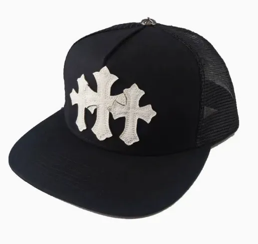 Chrome Hearts Triple Cross Black Mesh Baseball Cap - 1