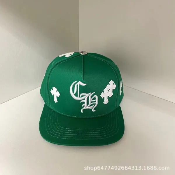 Chrome Hearts Cross Logo Snapback Cap Green - 1