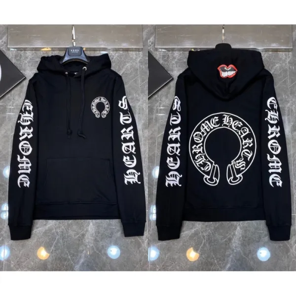 Chrome Hearts Hoodie Black Streetwear Graphic Print Hoodie - 1