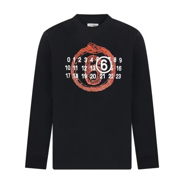 Maison Margiela Artisanal Numeric Snake Long-Sleeve T-Shirt Black - 1