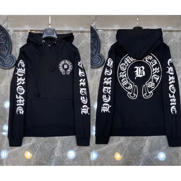 Chrome Hearts Black Gothic Script Hoodie - 1