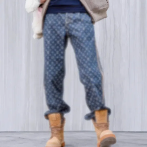 Louis Vuitton Monogram Dot Print Track Pants Navy - 6