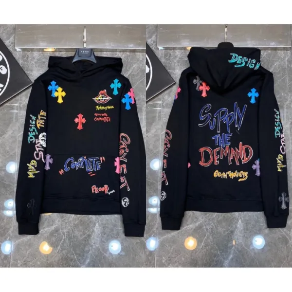 Chrome Hearts x Mind State Supply The Demand Black Graphic Hoodie - 1