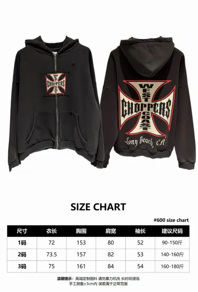 West Coast Choppers Iron Cross Black Zip-Up Hoodie - 3