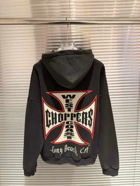 West Coast Choppers Iron Cross Black Zip-Up Hoodie - 8
