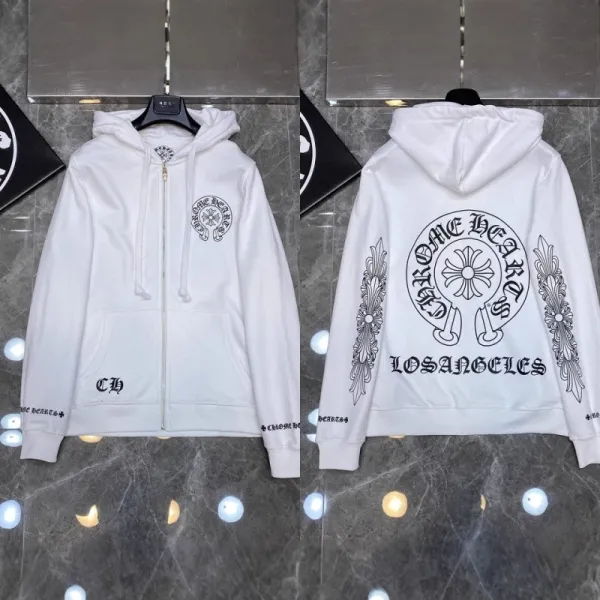 Chrome Hearts Floral Cross Hoodie White - 5