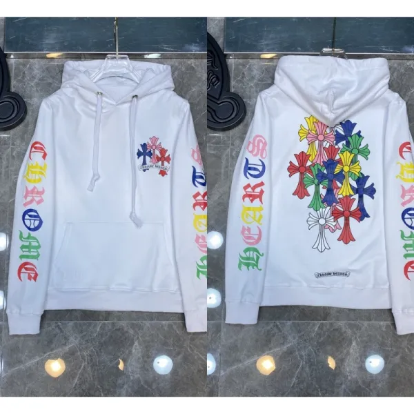 Chrome Hearts Floral Cross Hoodie White - 1