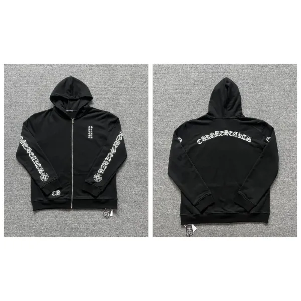 Chrome Hearts Zip-Up Hoodie Black - 1