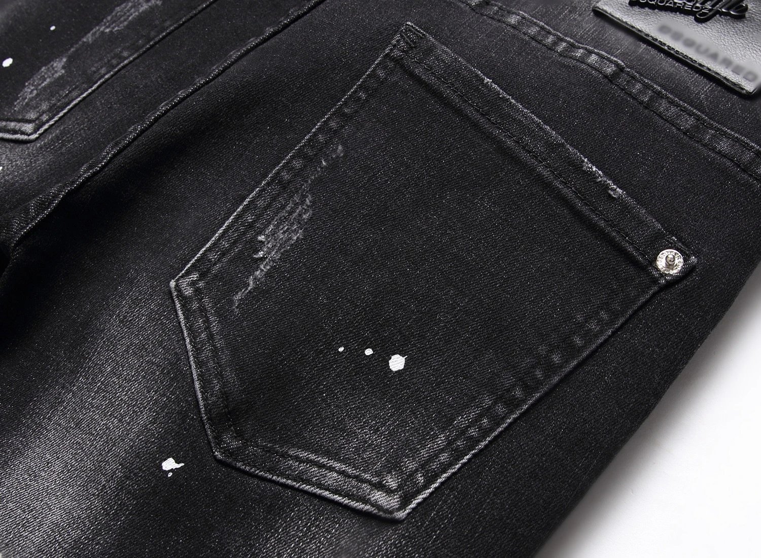 Dsquared2 Paint Splatter Distressed Black Jeans - 12