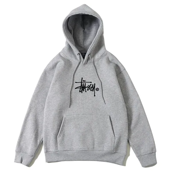 Stussy Classic Logo Hoodie Gray - 1