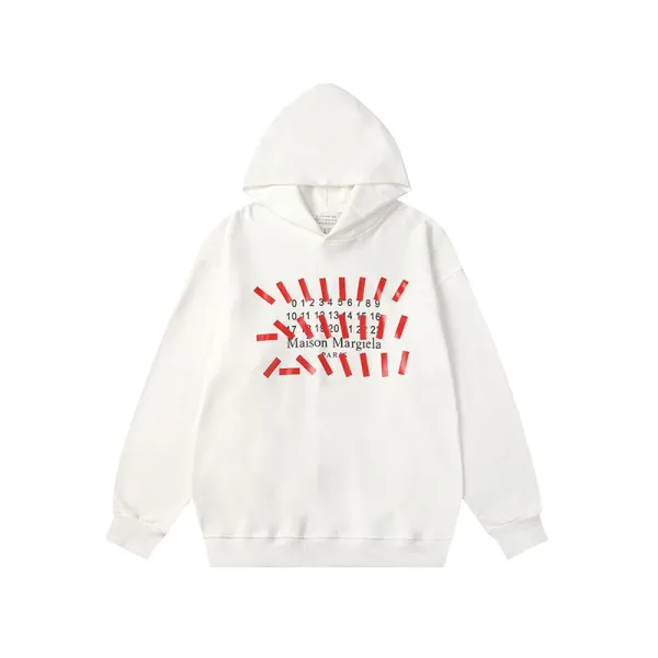 Maison Margiela Tabi Number Print White Hoodie - 1