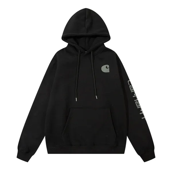Carhartt Script Logo Hoodie Beige / Gray / Black / Olive / Navy / Purple / Orange / Forest Green - 15