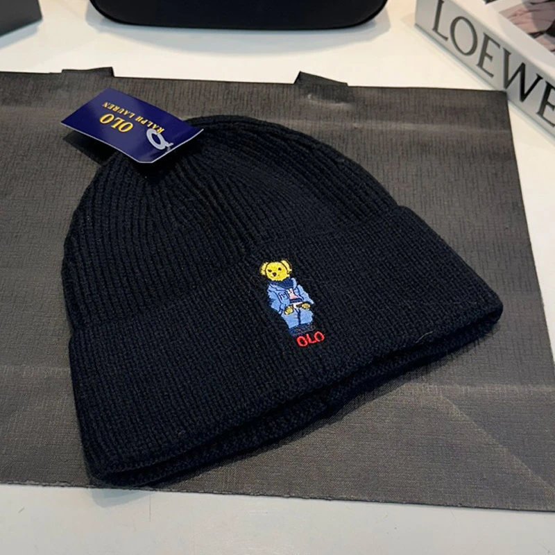 Ralph Lauren Polo Bear Beanie Gray Knit Hat - 8