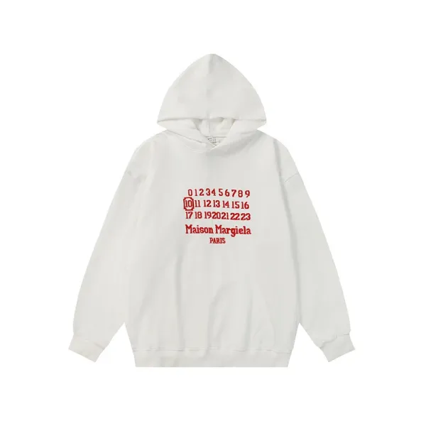 Maison Margiela Numbered Logo White Hoodie - 1