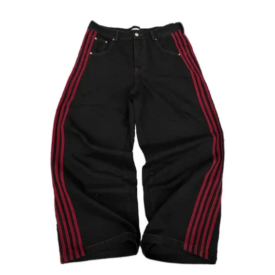 Adidas Originals Track Pants Black with Red Stripes Pants - 1
