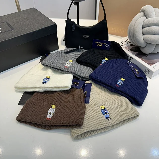 Ralph Lauren Hats Polo Bear Embroidered Cuffed Knit Beanie product detail image 1