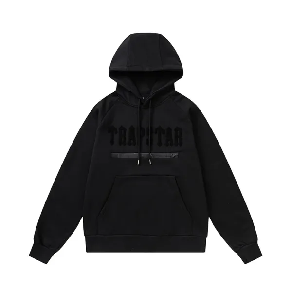 Trapstar Black Embossed Logo Hoodie - 1