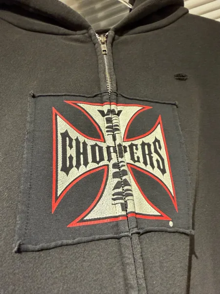 West Coast Choppers Iron Cross Black Zip-Up Hoodie - 6