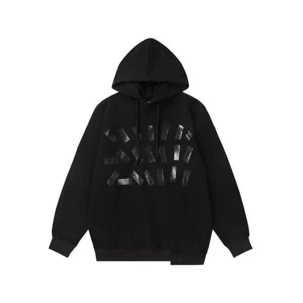 Off-White™ Tape Print Black Hoodie - 1