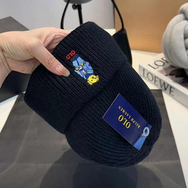 Ralph Lauren Hats Polo Bear Embroidered Cuffed Knit Beanie product detail image 4