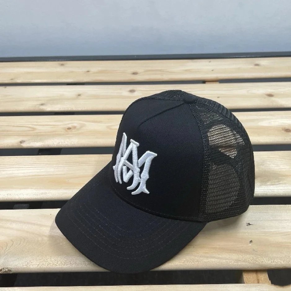 Design Monogram Trucker Cap Black Baseball Cap - 1