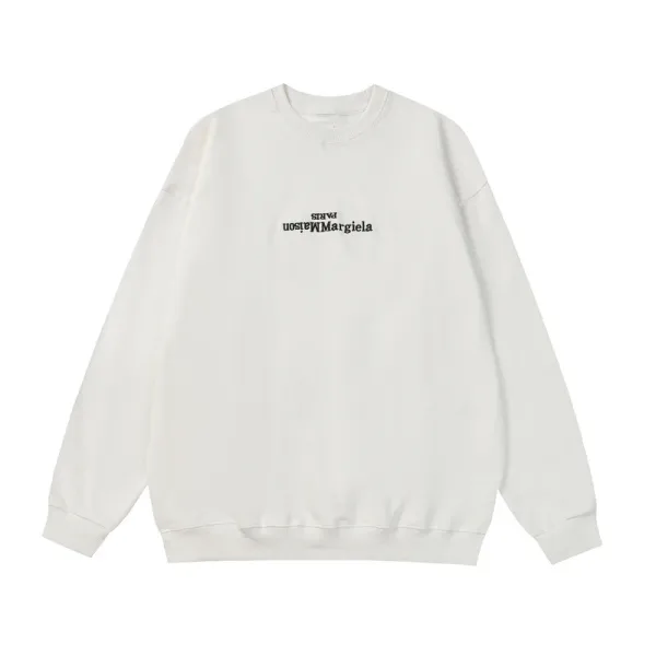 Maison Margiela Paris Logo Crewneck Sweatshirt White - 1