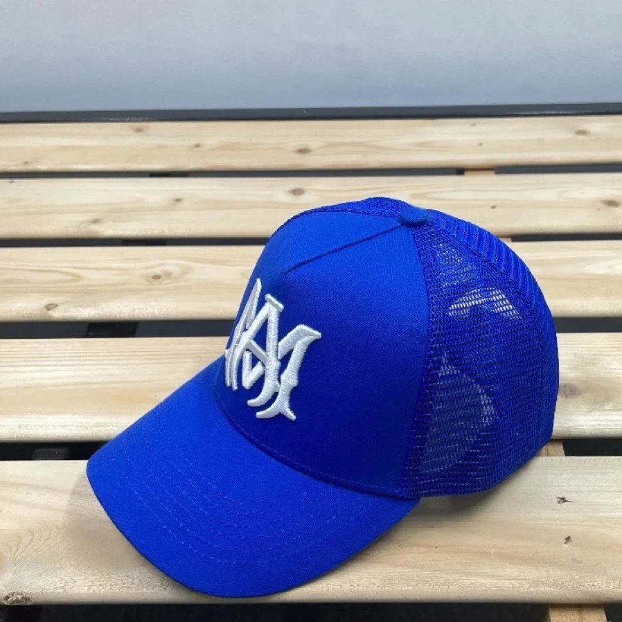 Design Mesh Trucker Cap Royal Blue Baseball Cap - 1
