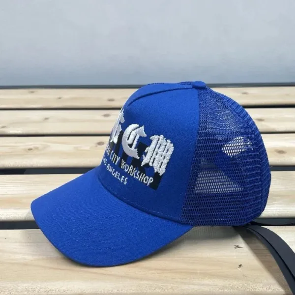 Super City Workshop Trucker Cap Royal Blue Baseball Cap - 1