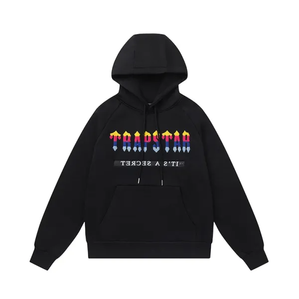Trapstar Rainbow Gradient Logo Hoodie Black - 1