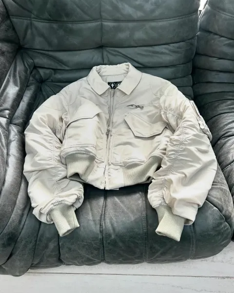 Balenciaga Cropped MA-1 Bomber Jacket Black - 34