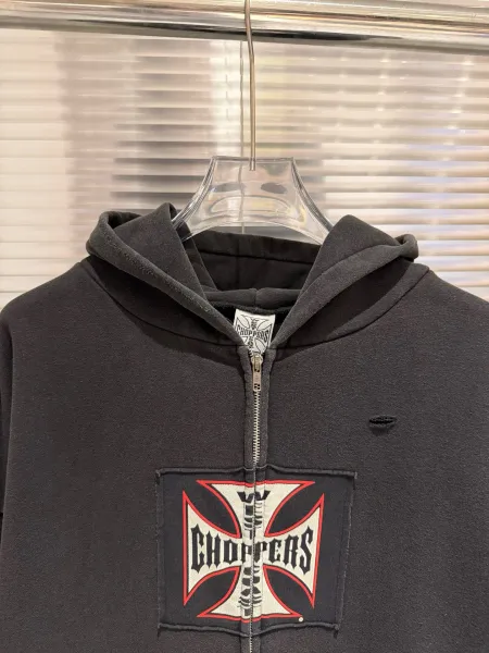 West Coast Choppers Iron Cross Black Zip-Up Hoodie - 5