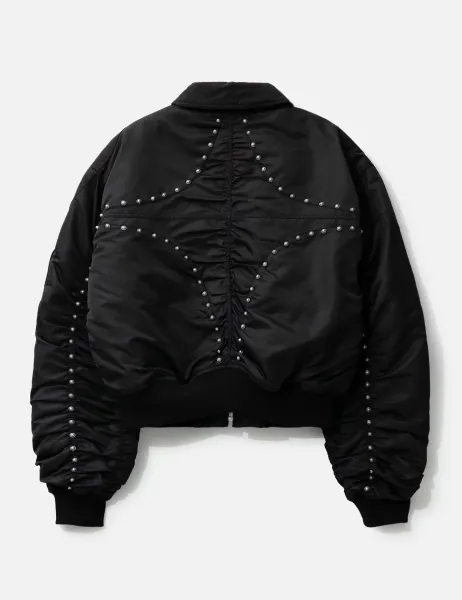 Balenciaga Cropped MA-1 Bomber Jacket Black - 31