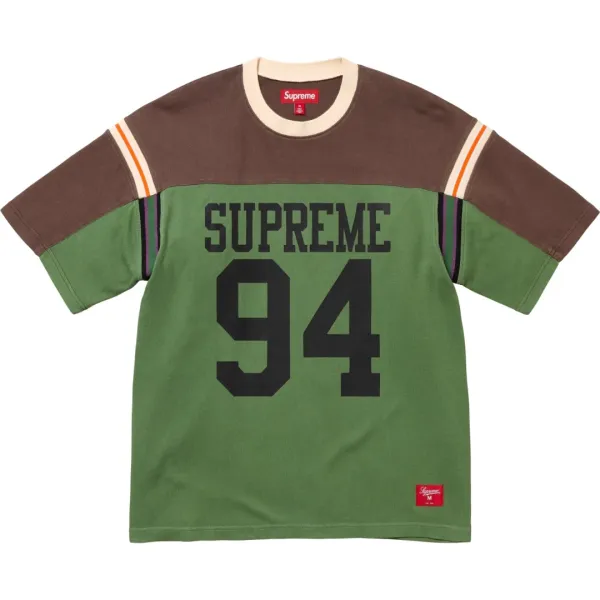 Supreme Football Jersey Olive Green/Brown T-Shirt - 1